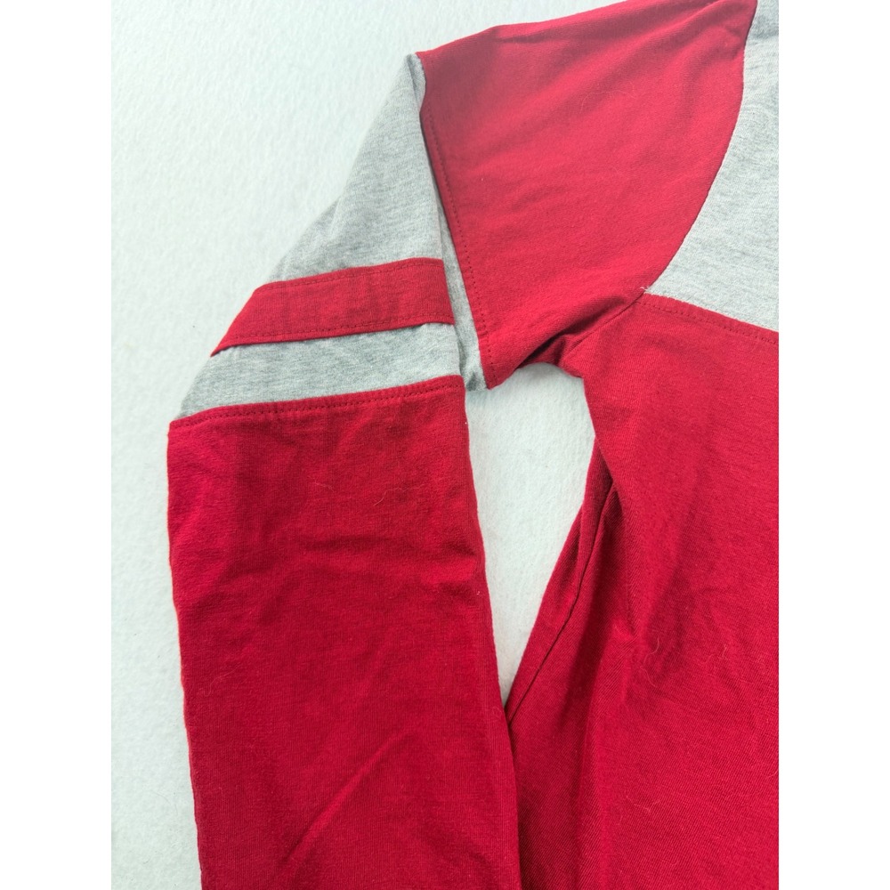 Red Oak Florida State Seminoles V-Neck Colorblock Long Sleeve Shirt Red Gray S - Picture 7 of 12